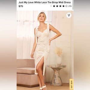 Lulus Just My Love white lace midi stress